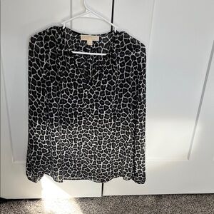 MICHAEL Michael Kors Black and White Animal Print Blouse
